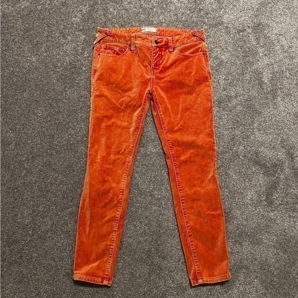 Free People Orange Velvet Pants